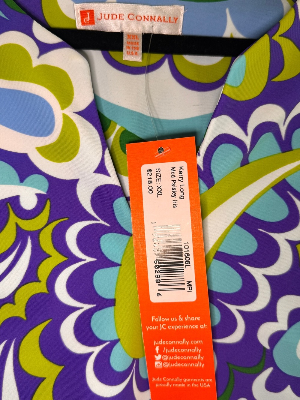 Jude Connally Kerry Long Dress – NWT – XXL – Mod Paisley Iris - Picture 4 of 5